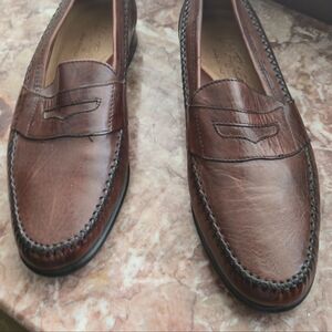 Vito Rufolo Men Penny Loafers, Dark Tan (Made in Italy) SZ: 8 M